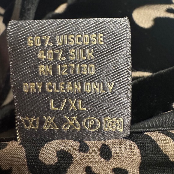 Cocoon House Black Kimono L XL Velvet Burnout Paisley BOHO Goth Silk Blend - Picture 8 of 8